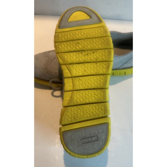 Cole Haan Boys Suede/Leather Zero Grand Oxford. Size 38 Euro. Gray With Yellow - Picture 5 of 7